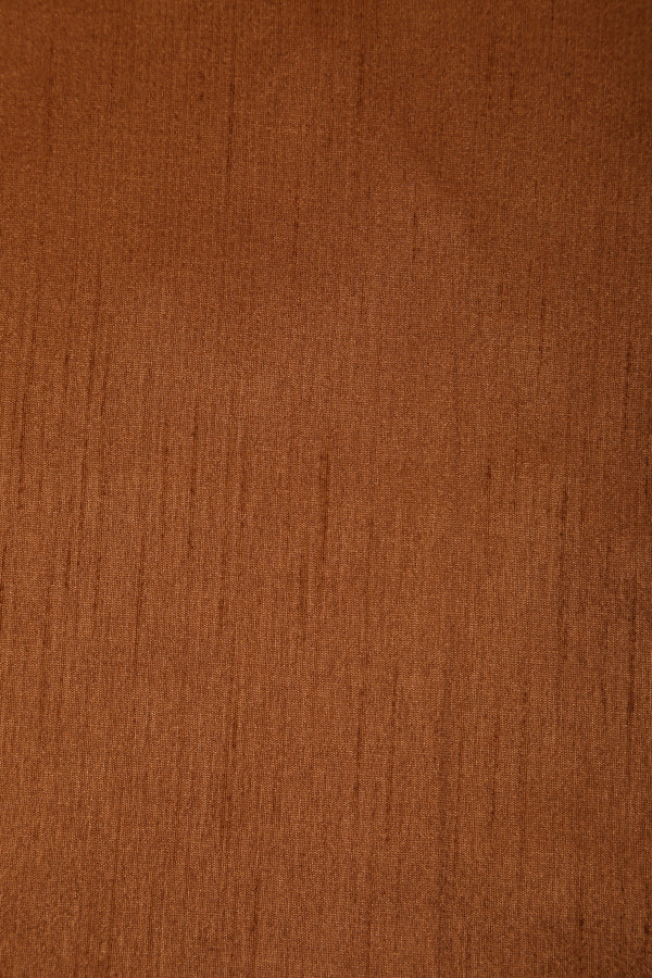 Rust Colour Slub Silk Fabric - GleamBerry