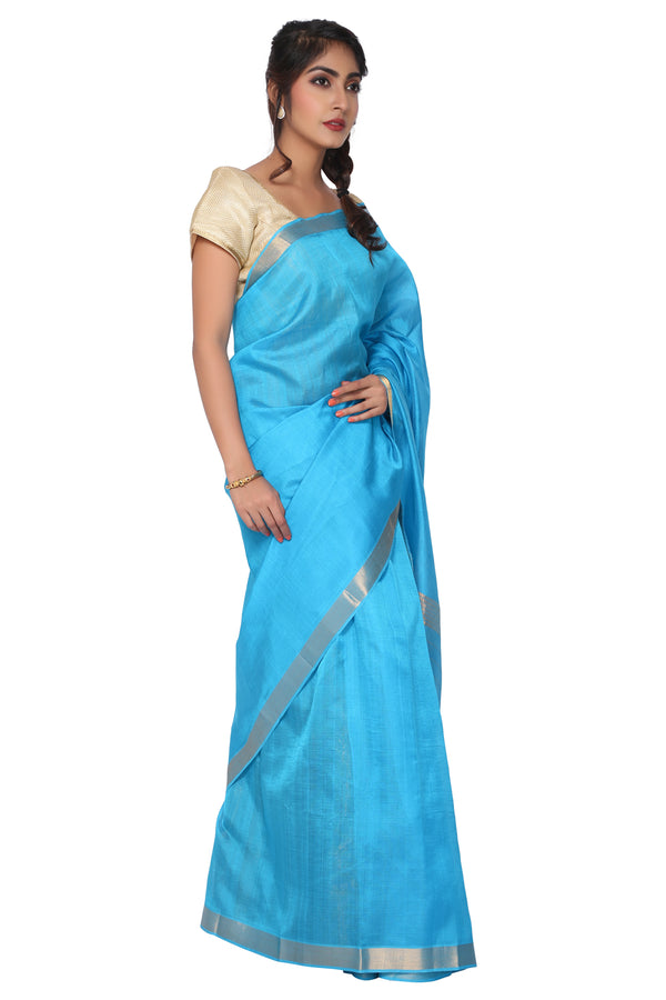 Blue Pattu Kancheepuram Silk Saree - GleamBerry