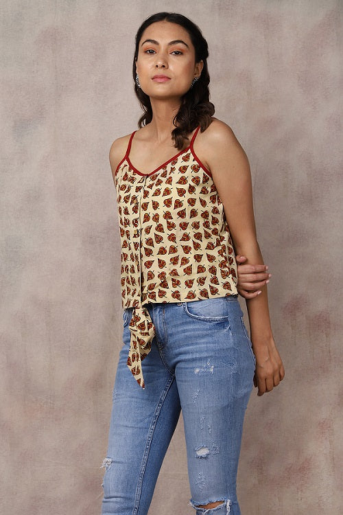 Knotted Leaf Crop Top - GleamBerry