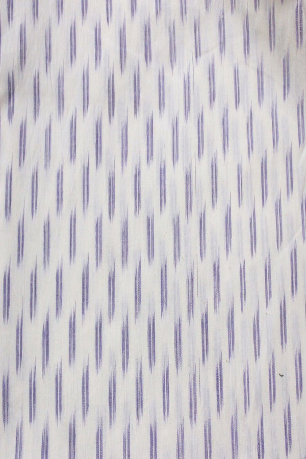 White Cotton Ikat Fabric - GleamBerry