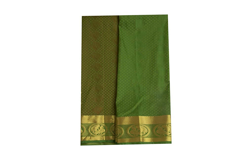 Green Kanjeevaram Silk Saree - GleamBerry