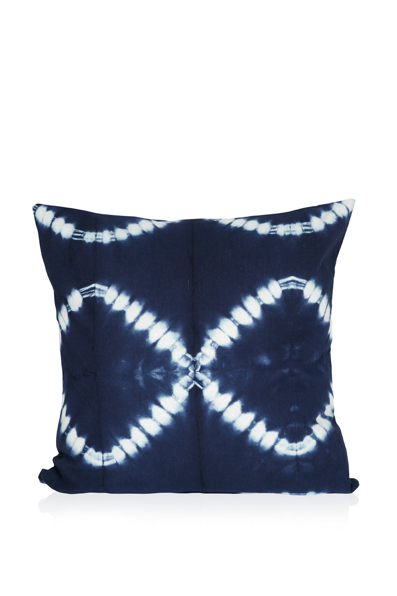 Indigo Tie Dye Shibori Cotton Cushion Cover