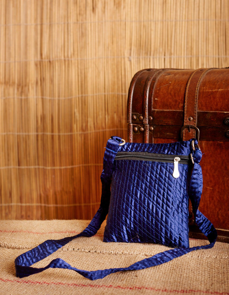 Navy Blue Kutchi Embroidered Handcrafted Sling Bag