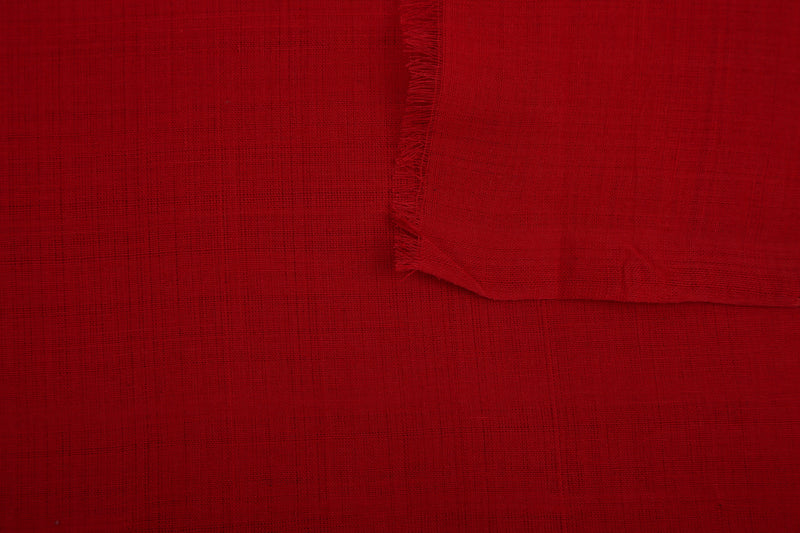 Red Handloom Mangalgiri Cotton Fabric - GleamBerry