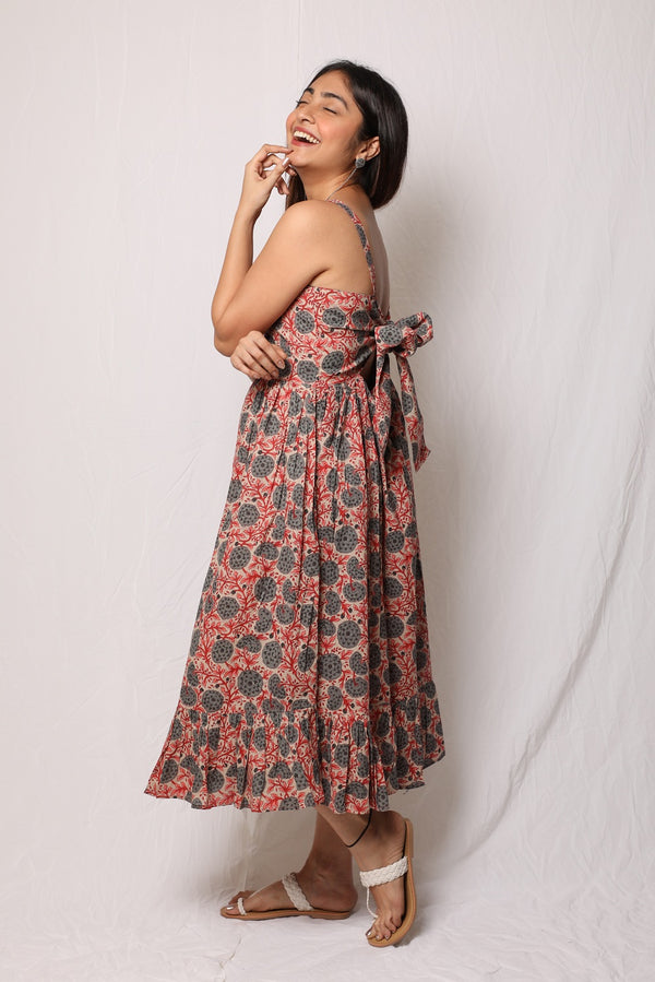Block Print Cotton Fitted Dress