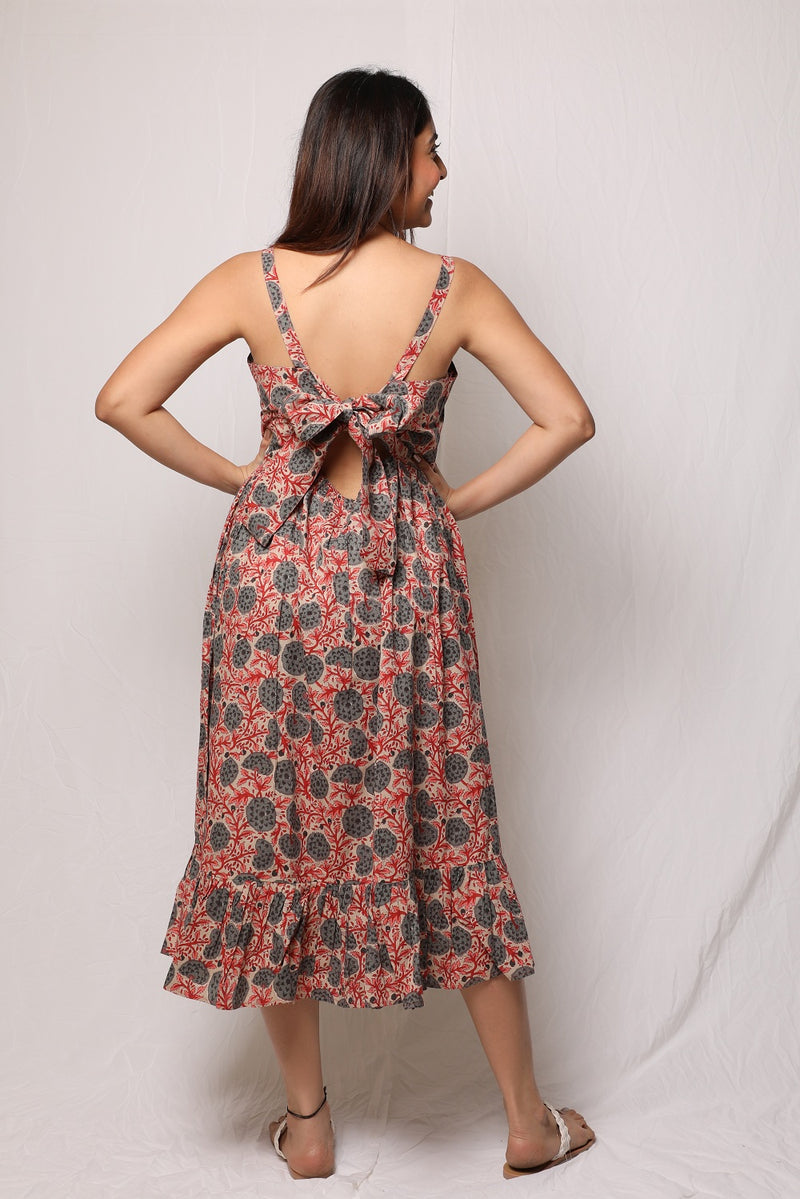 Block Print Cotton Fitted Dress