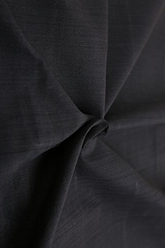 Black Handloom Hand Woven Mangalgiri Cotton Fabric