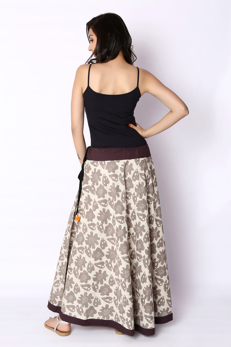 Bagru Hand Block Print Drawstring Skirt