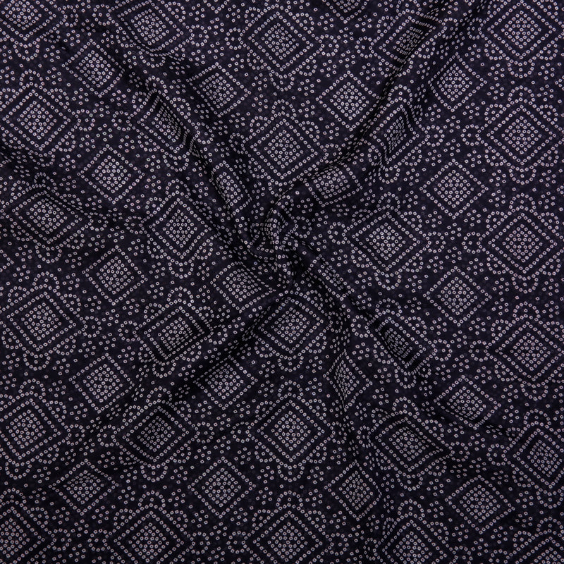 Blue Bandhani Printed Chiffon Fabric
