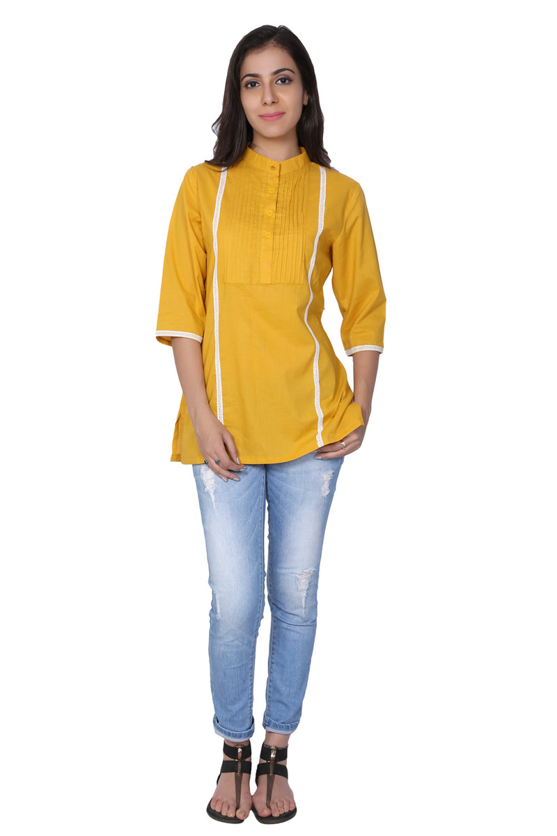 Amber (Yellow) Hand Print Cotton tunic