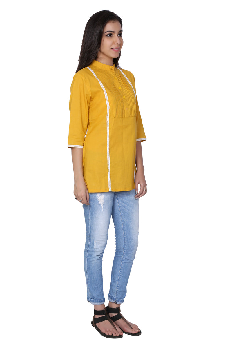Amber (Yellow) Hand Print Cotton tunic