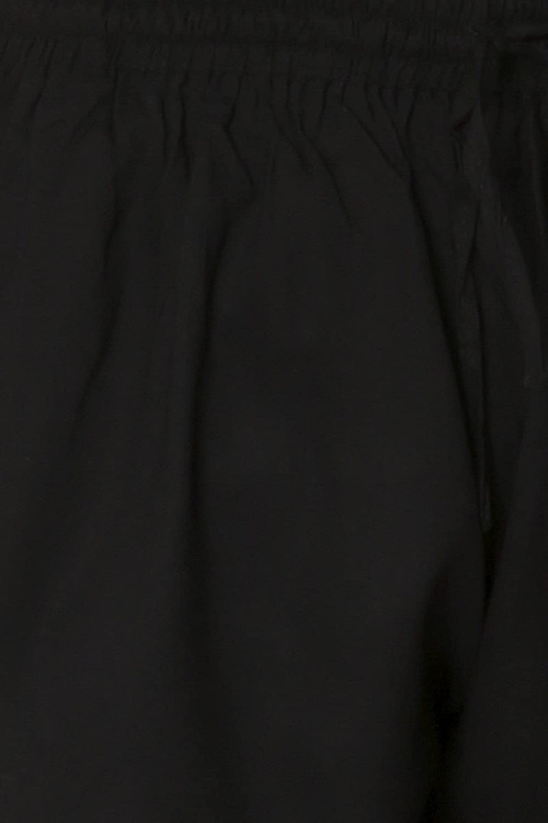 Black Plain Rayon Elasticated Pant - GleamBerry