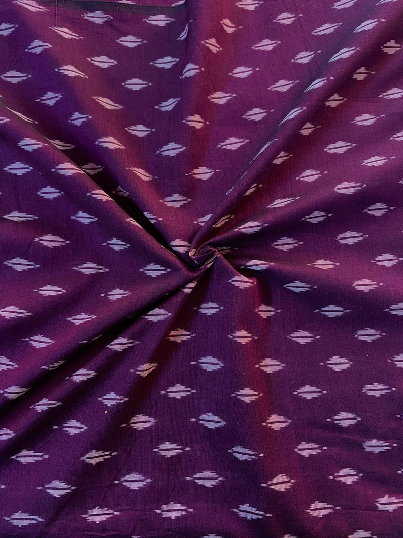Purple Mercerised Cotton Ikat Fabric - GleamBerry