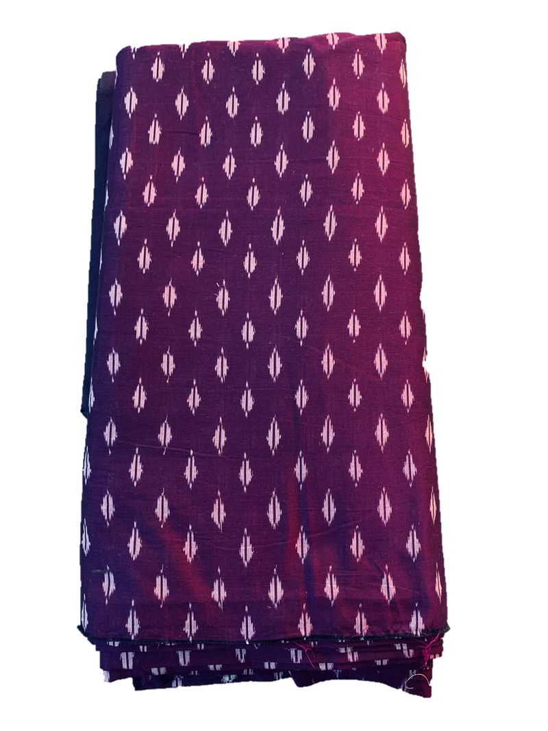 Purple Mercerised Cotton Ikat Fabric - GleamBerry